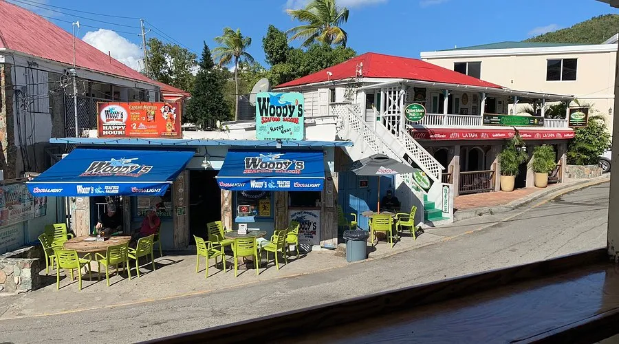 Waterfront dining at a restaurant in Cruz Bay St. John USVI