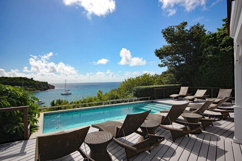 Ciellodonna private pool with ocean views of Chocolate Hole Harbor