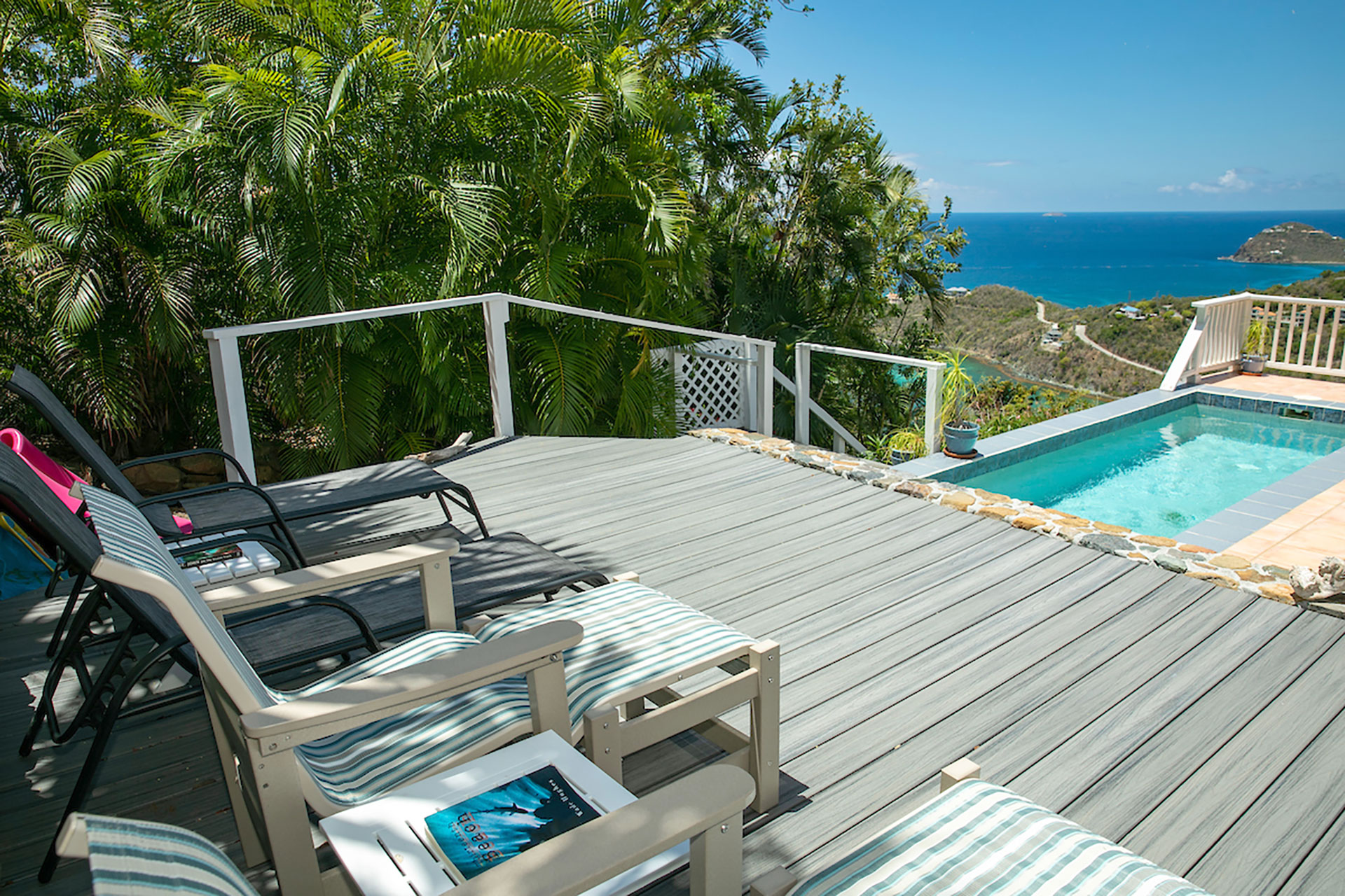 Sea Turtle Villa open-air living room with sweeping views