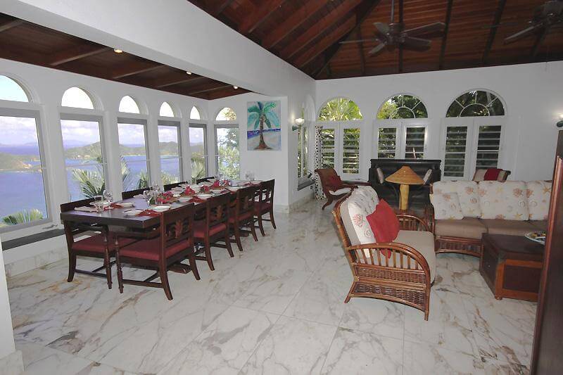 Solemare great room and dining area